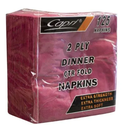 Burgundy / Maroon 2 Ply Qtr Fold Dinner Napkin  [pack 125]