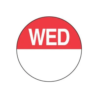 Fildes Colour Coded Food Labels Wednesday Red (roll 1000)