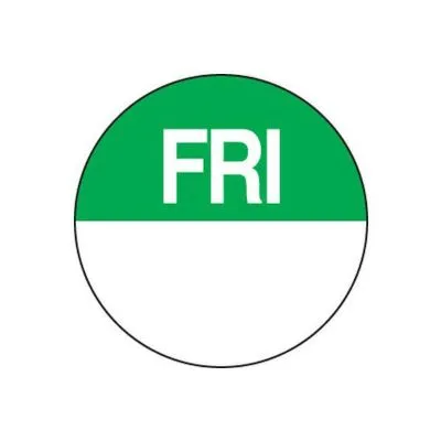 Fildes Colour Coded Food Labels Friday Green (roll 1000)