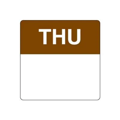 Fildes Removable  40mm Thursday Brown Food Labels [roll 500]
