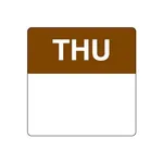 Fildes Removable  40mm Thursday Brown Food Labels [roll 500]