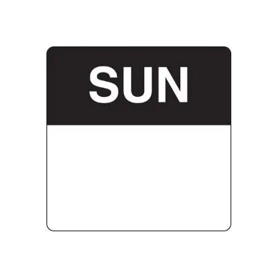 Fildes Removable  40mm Sunday Black Food Labels [roll 500]