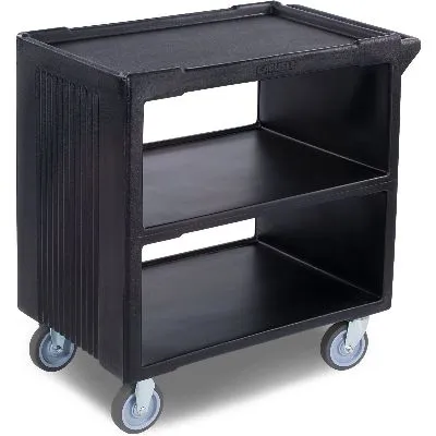 Carlisle Service Cart 3 Tier, One Piece Black Pe , Castors