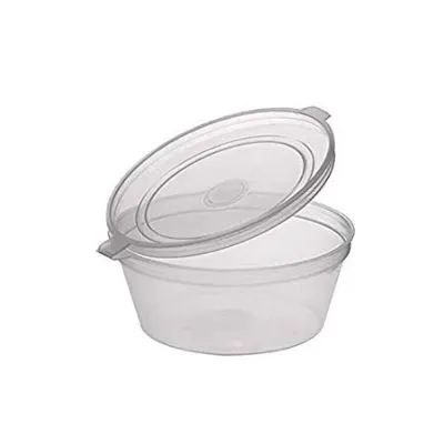 1oz / 30ml Wide Base Sauce Cup With Hinged Lid [100 Pack]