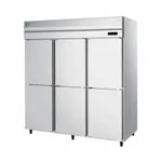 Hf188 Upright Freezer - 6 Barn Door - Stainless Steel