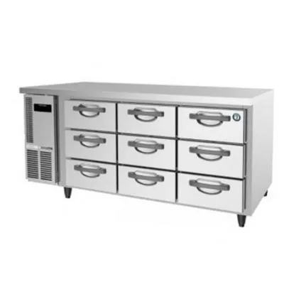 404L 9 Drawer 100mm Deep Gastronorm Underbench Refrigerator on castors