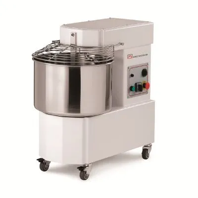 Mecnosud Fixed Head Spiral Dough Mixer, Variable Speed 38kg Finished Product, 25kg Dry Flour, Bowl Volume 50l, Single Phase 10amp