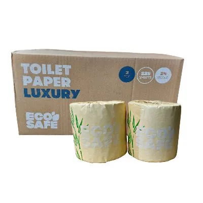 Ecosafe Luxury Toilet Tissue 3ply 225 Sheet Bamboo Range [pack 24]
