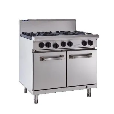 Luus Professional Series 6 Burner Oven Range, 28Mj Open Burners