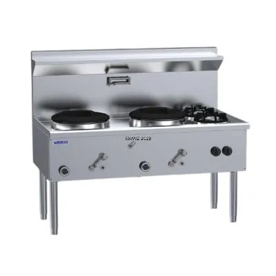 Luus 2 Hole 2 Side Burner Compact 333mm Waterless Wok