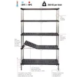 Mantova 3 Tier Shelving, Galvanised Tube Posts / Abs Real-Tuff Shelves, 1650w X 600d X 1200h