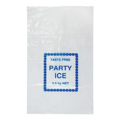 3.5kg Printed Ldpe Party Ice Bag [pack 100 / Ctn 10 X 100]