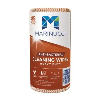 Brown Heavy Duty Anti Bacterial Wipes 85 Sheet Roll [4 Pack]