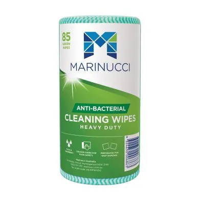 Green Heavy Duty Anti Bacterial Wipes 85 Sheet Roll [4 Pack]