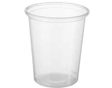 200ml Clear Plastic Round Container Pack Qty 50; Carton Qty 1000