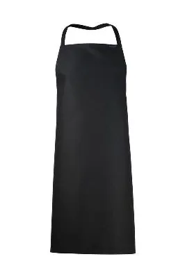 Bib Apron Full Poly Cotton 220gsm — Black 90x92cm
