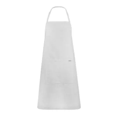 Bib Apron Full With Pocket Poly Cotton 220gsm — White 90x92cm