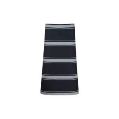 Bib Apron 3/4 Length Butchers Stripe Poly Cotton 255gsm — Navy/White 90x75cm