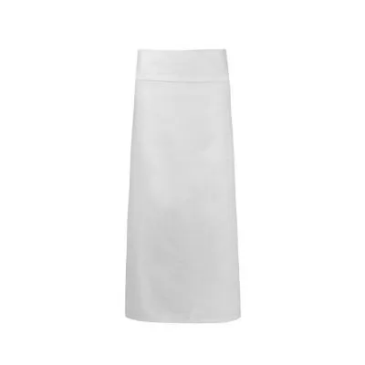 Bib Apron Continental With Foldover Poly Cotton 220gsm — White 90x95cm