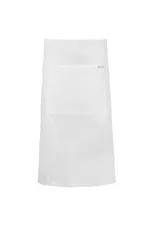 Bib Apron 3/4 Length With Pocket Poly Cotton 220gsm — White 90x75cm
