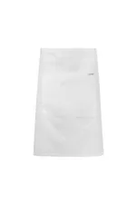 Half Apron With Pocket - White 65 / 35 Poly Cotton 220gsm 90cm X 60cm  Herringbone Tape Ties