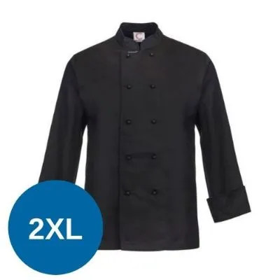 Classic Chefs Jacket Black - Long Sleeve - 2xl