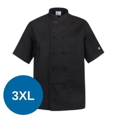 Classic Chefs Jacket Black - Short Sleeve - 3xl