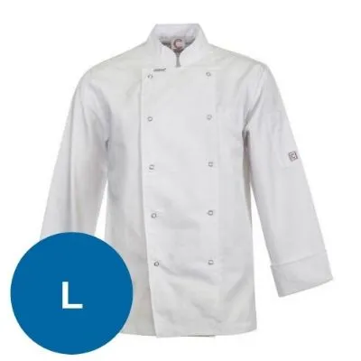Executive Chefs Jacket With Press Studs - Long Sleeve L