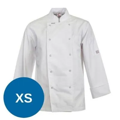 Executive Chefs Jacket With Press Studs - Long Sleeve Xs