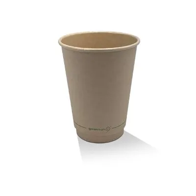 365ml / 12oz Aqueous Bamboo Double Wall Coffee Cup [500 Pack]