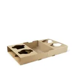Brown 4 Cup Cell Corrugated Carry Tray [100 Pack]