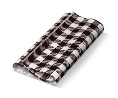 Greaseproof Paper Gingham Black — 190x300mm Pack 200
