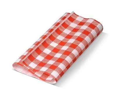 Greaseproof Paper Gingham Red — 190x300mm Pack 200