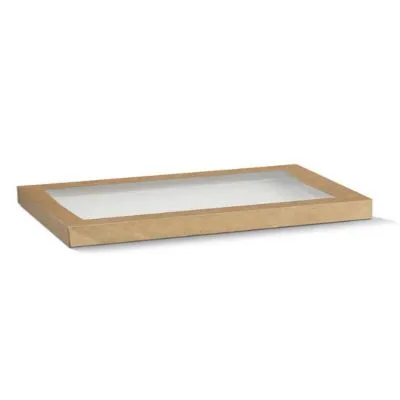 Kraft Catering Tray Lid Large With Window [pack 100]