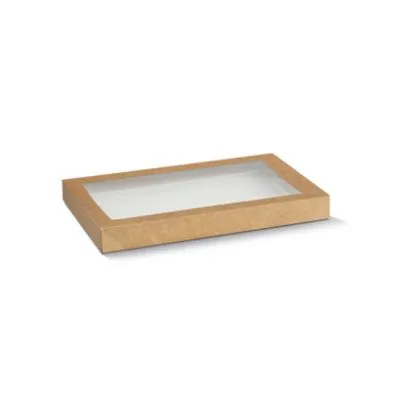 Kraft Catering Tray Lid Small With Window [pack 100]