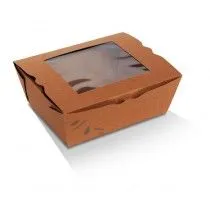 Kraft Lunch Box With Pla Window Large [pack 50 / 200]