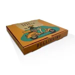 13" Brown Printed Pizza Box [100 Pack]