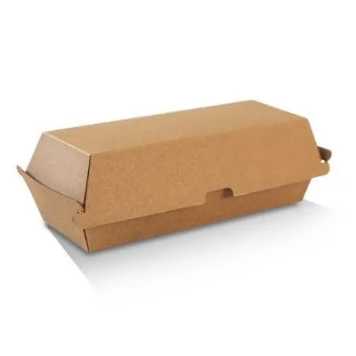 Kraft Corrugated Hot Dog Clamshell [pack 100]