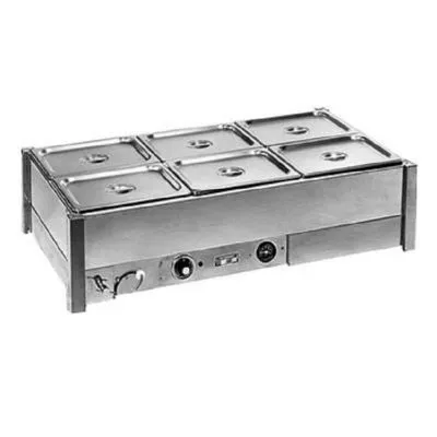 Roband Counter Top Hot Bain Marie Bm23a, Fits 2 Rows X 3ea 1/2 Gn Pans And Lids Included, 1800watt, 10amp