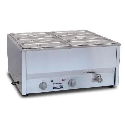 Roband Bm4 Bain Marie, Fits Six 1/3 Size Pans, 6 X 1/3 Size 100mm Pans & Lids Included