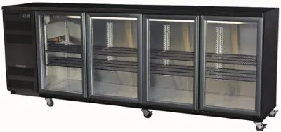 Skope Backbar 4 Hinged Glass Door Chiller, 780l, +1�c To +4�c Up To 32�c Ambient, Black Colourbond Exterior. Stainless Interior. Height Excludes Legs Or Castors.