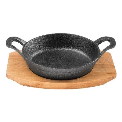 Pyrolux Round 18cm Cast Iron Gratin Dish With Maply Tray