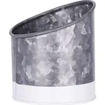 Coney Island Slant Galvanised Pot with White Base 105x115mm