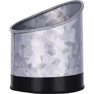 Coney Island Slant Galvanised Pot with Black Base 105x115mm