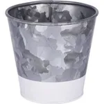 Coney Island Flared Galvanised Pot with White Base 105x100mm