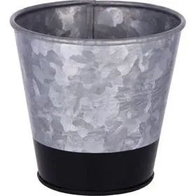 Coney Island Flared Galvanised Pot with Black Base 105x100mm