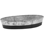 Coney Island Oval Galvanised Tray with Black Base 275x185x45mm