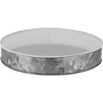 Coney Island Round Galvanised Tray with White Internal 240x45mm
