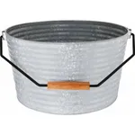 Coney Island Beverage Tub Galvanised with Black & Wood Handle 450x340mm