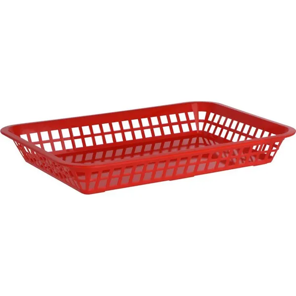 Coney Island Rectangular Basket Plastic Red 300x215mm